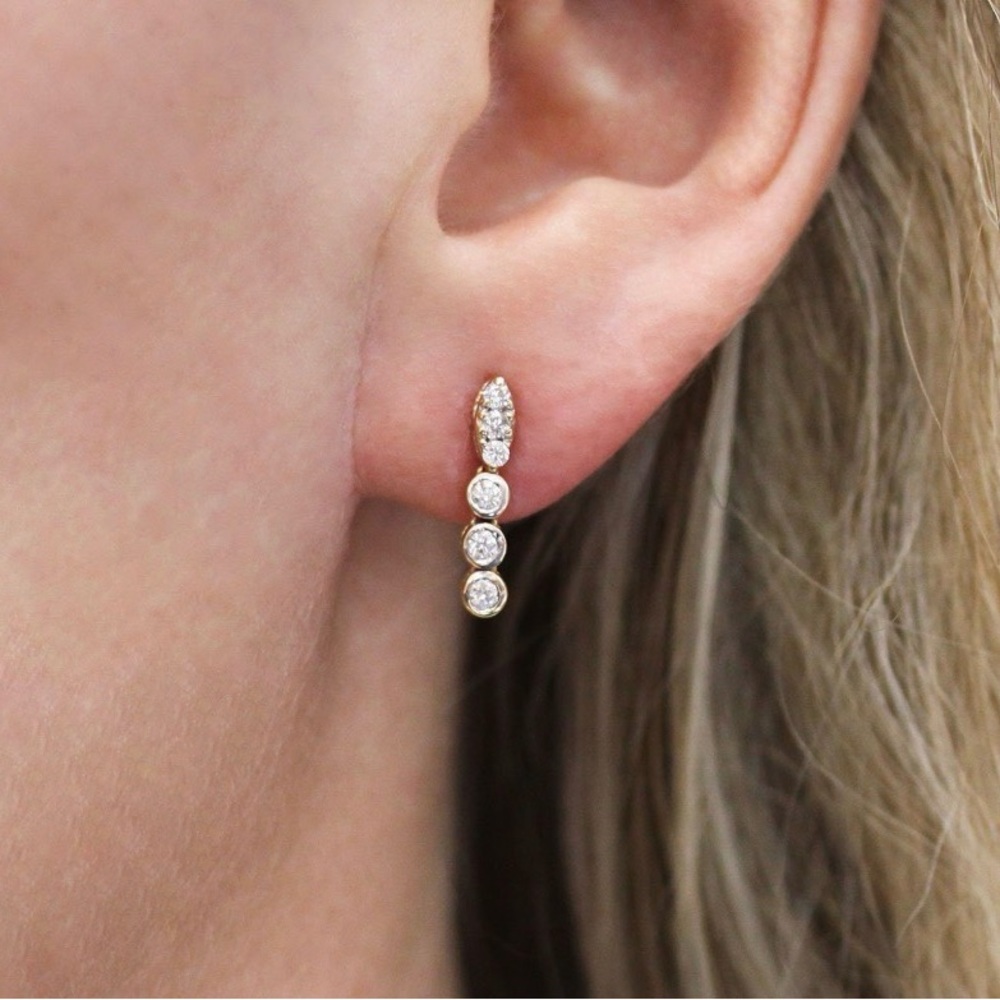 Elegant Silver diamond Drop Earrings